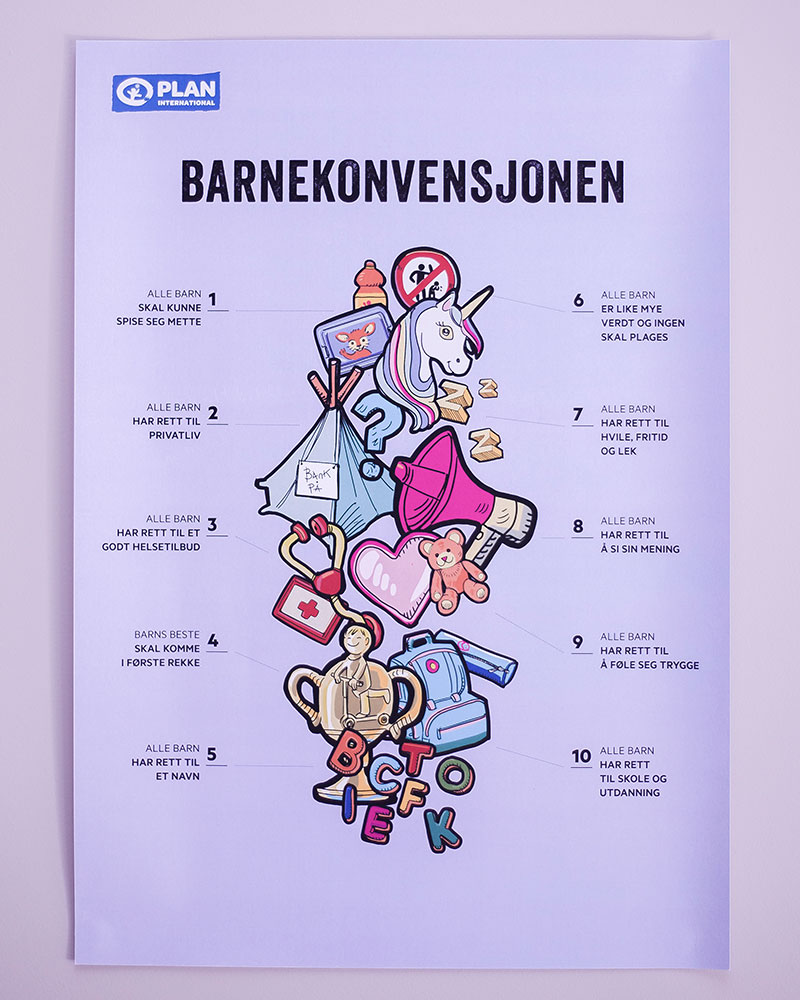 FNs barnekonvensjon, plakat fra Plan