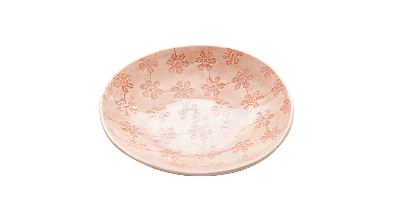 Keramikkskål, rosa med mønster, julegavetips