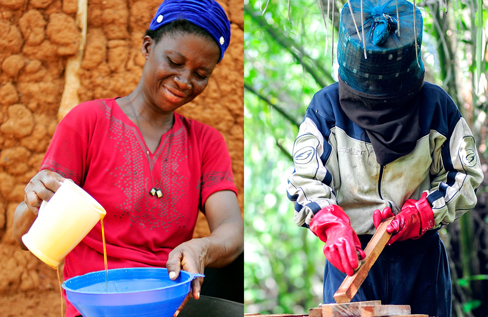 Gifty fra Ghana jobber med bikubene.