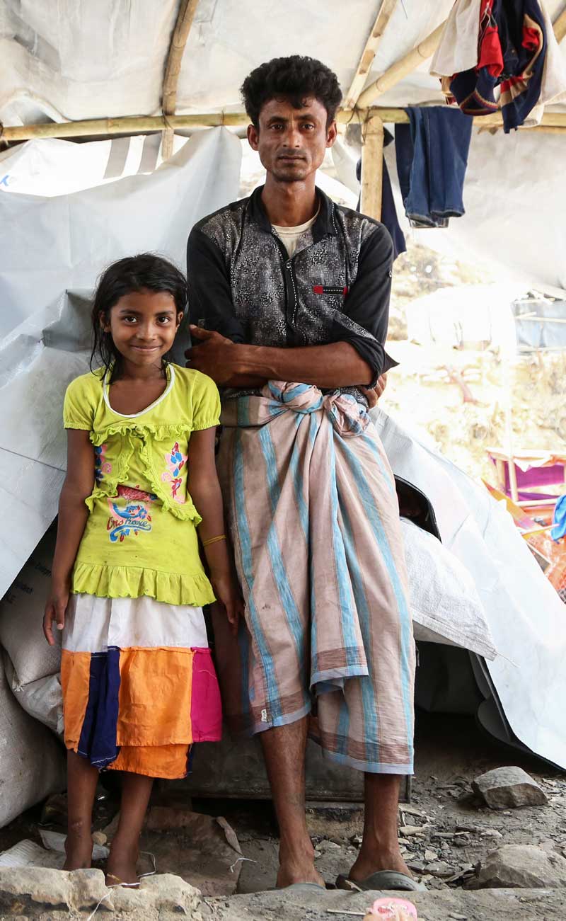 Familie i flyktningleiren i Cox’s Bazar i Banglades.