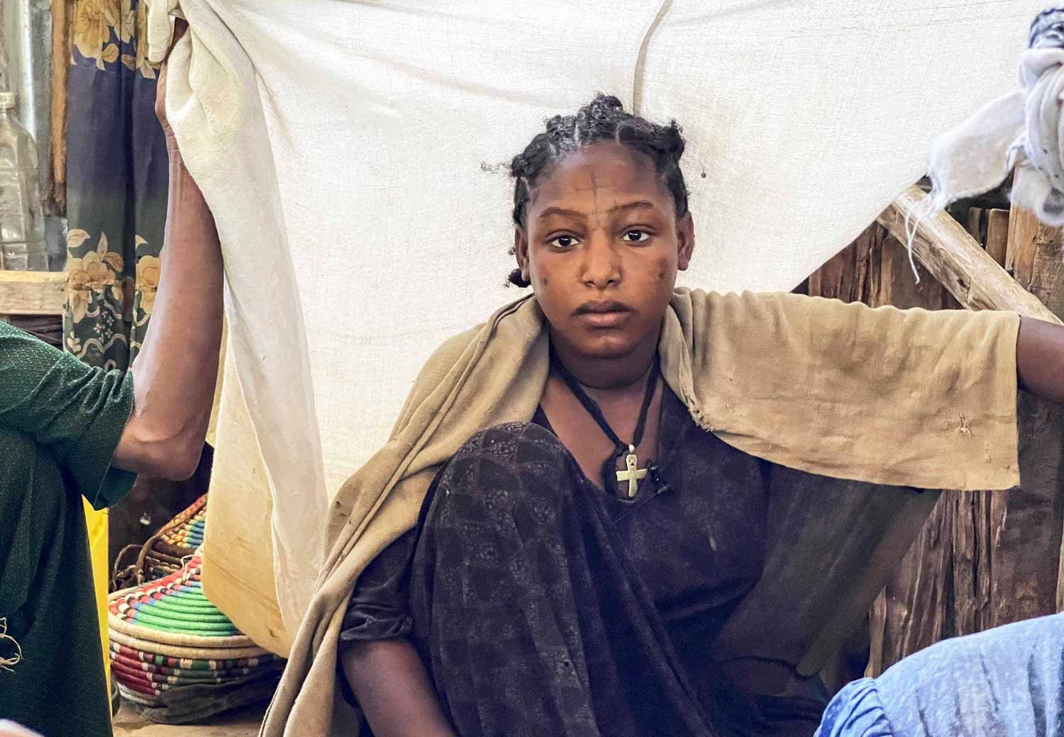 Godada fra Etiopia har nettopp født i en flyktningeleir.