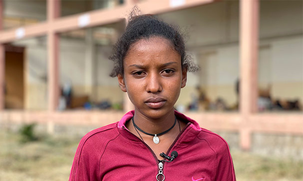 Etiopisk jente på flukt