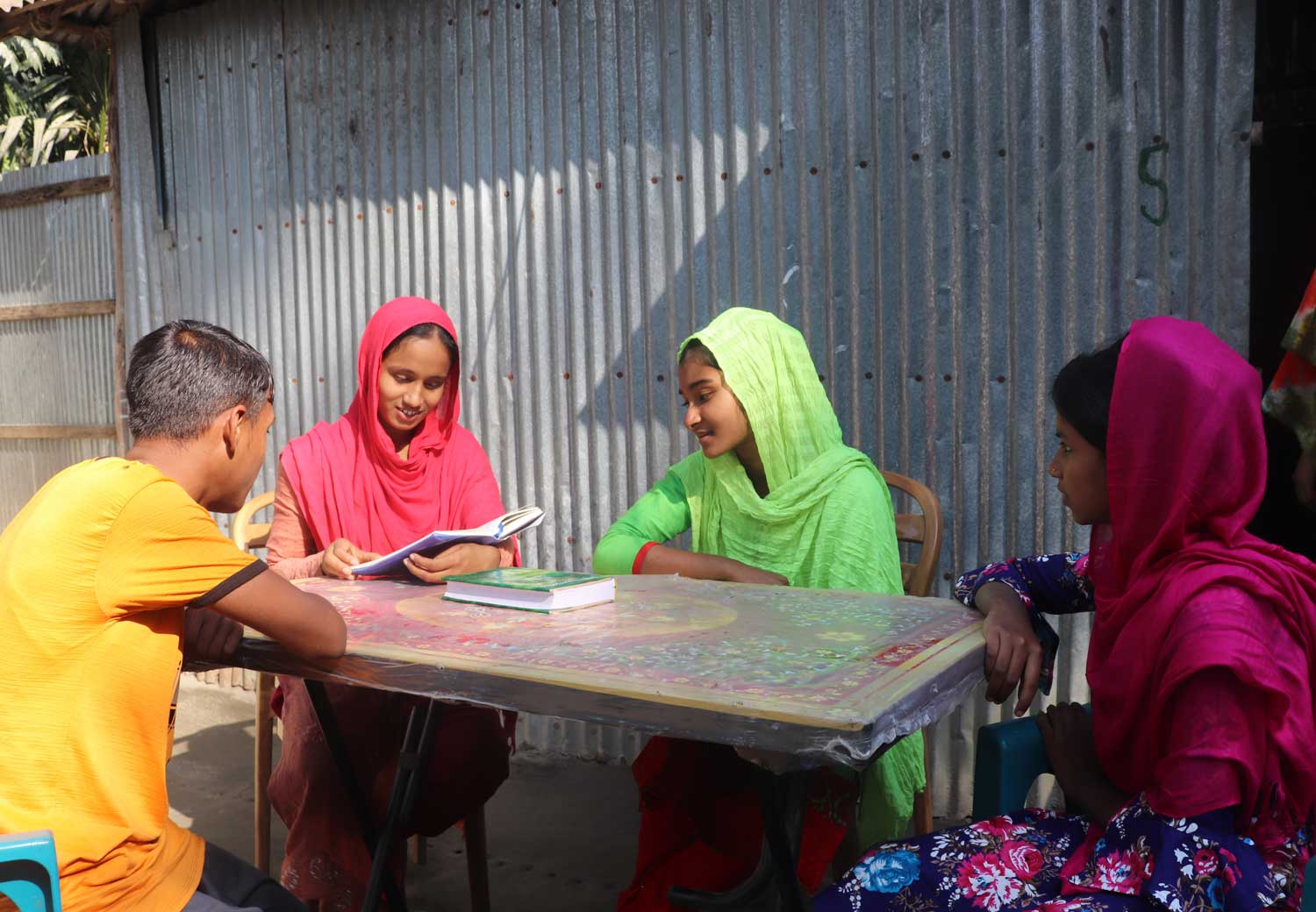 Barn på skole i Bangladesh.