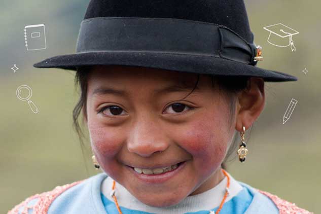 Jente i Ecuador smiler