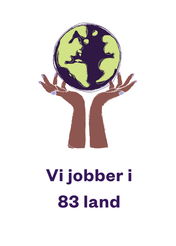 Illustrasjo av jordkloden som blir holdt av hender.