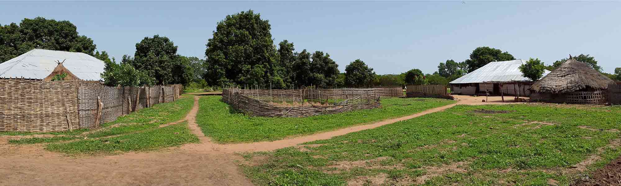 Landsby med hus i Guinea Bissau