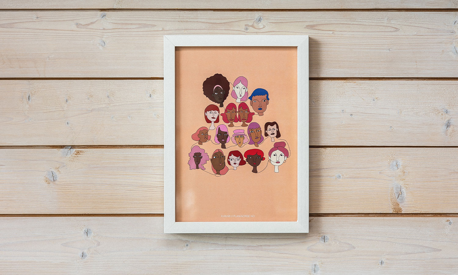 Gave med mening: Plakat med motivet "Kvinns", A4. Innrammet. Foto.
