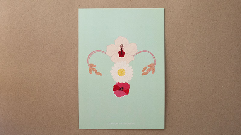 Gave med mening: Plakat med motivet "Eggstokk". A4. Foto.