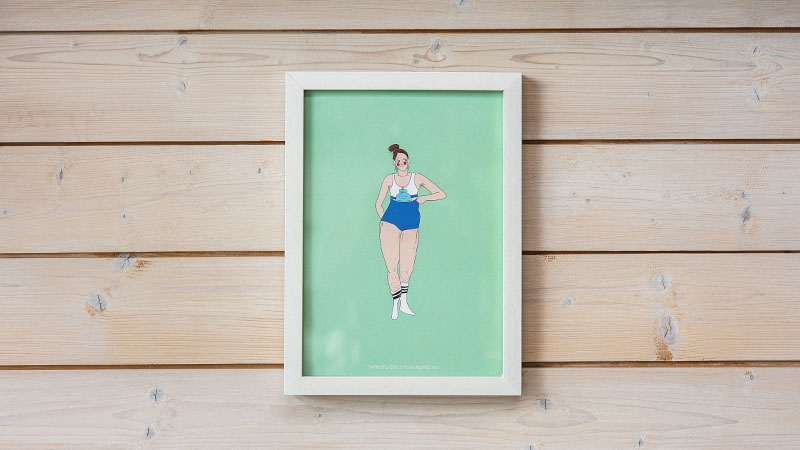 Gave med mening: Plakat med motivet "Varmeflaske". A3. Innrammet.Foto.