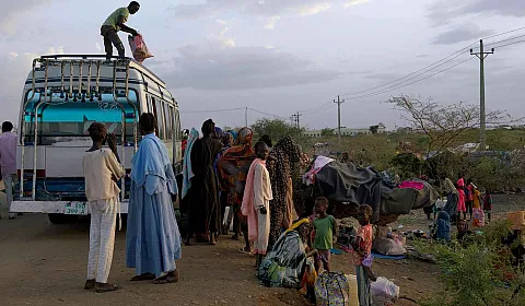 Barn på flukt i Sudan