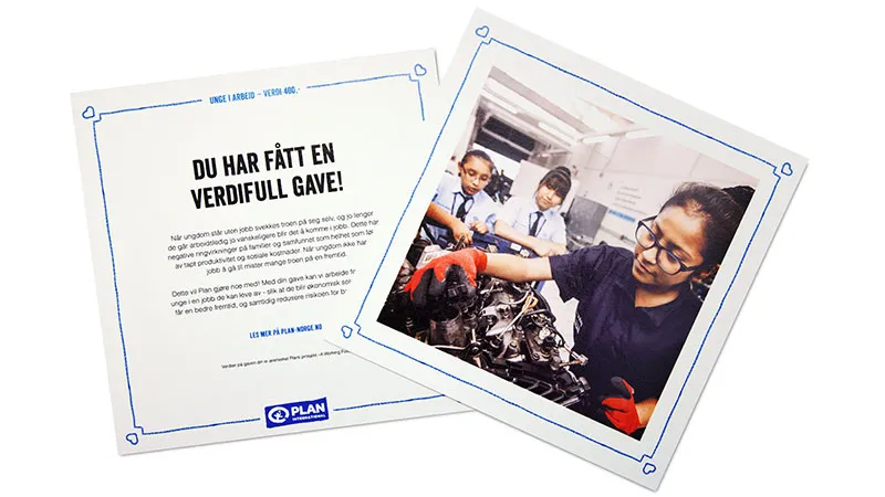Symbolsk gavekort Unge i arbeid