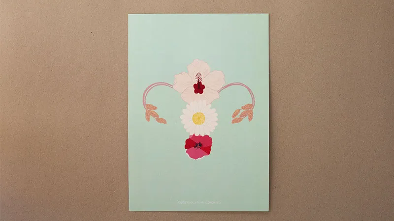 Gave med mening: Plakat med motivet "Eggstokk". A3. Foto.