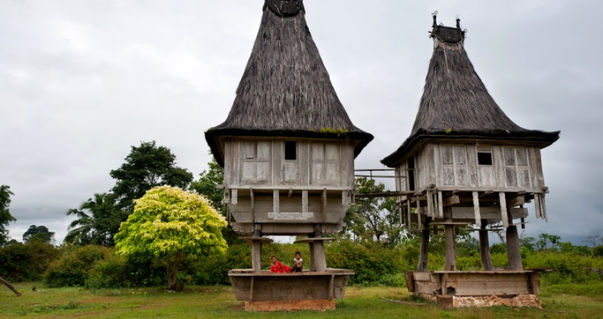 To hus i tradisjonell byggestil