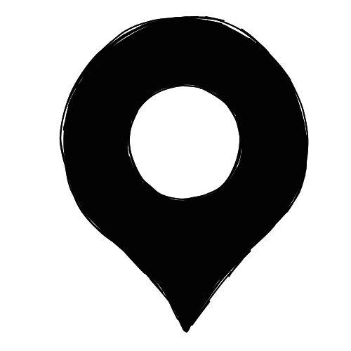 Et svart ikon formet som en geotag