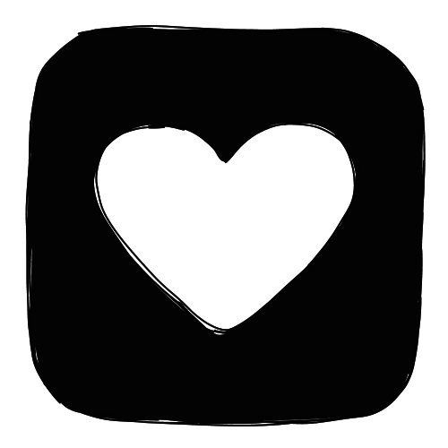 Svart illustrasjon av et hjertet