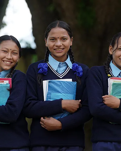 Skolejenter fra Nepal