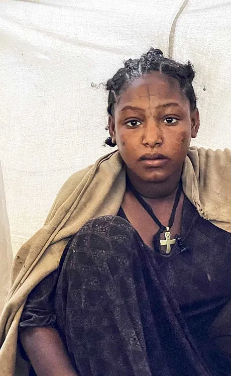 Godada fra Etiopia har nettopp født i en flyktningeleir.