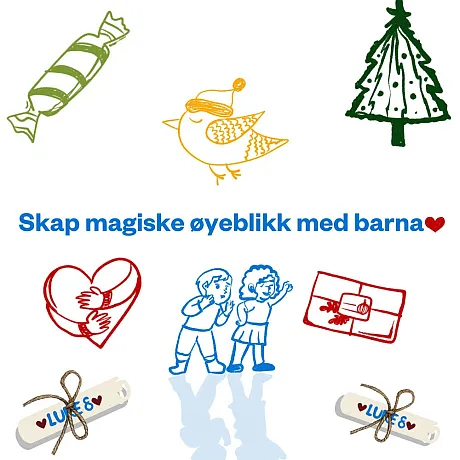 Illustrasjon av forskjellige julemotiver