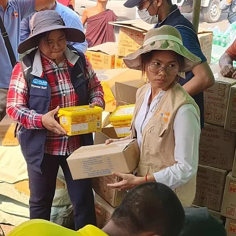 nødhjelp i Myanmar