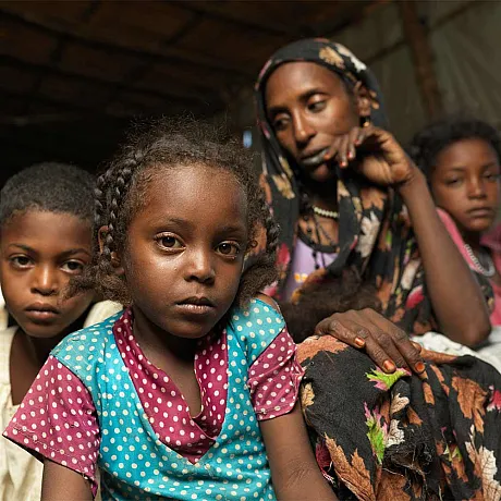 Barn på flukt i Sudan