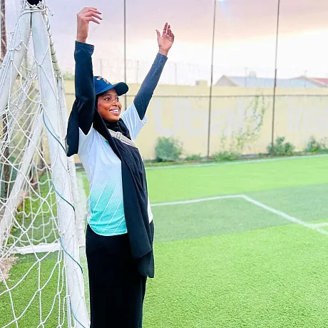 Hana står i fotballsmål i Somalia