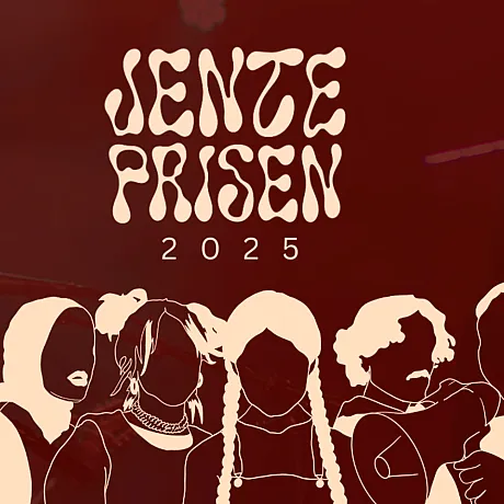 Jenteprisen logo og bilder med årets design i mørke farger