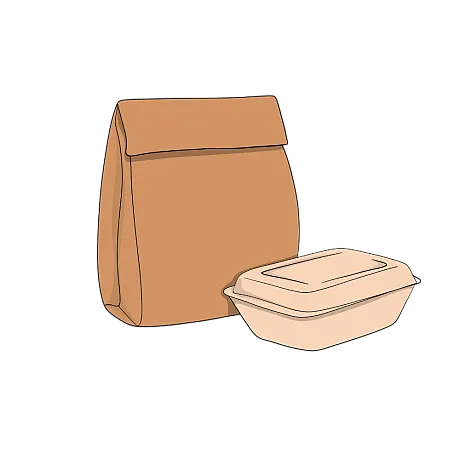 Illustrasjon av et varmt måltid.