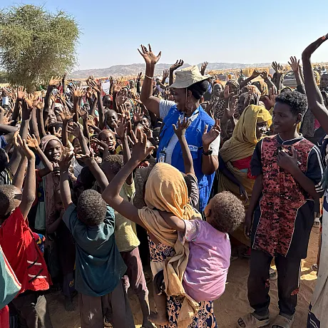 Barn i en trygg sone i Tawila, Sudan