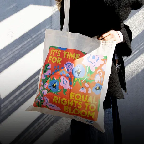 Bilde som viser handlenettet "It's Time for Equal Rights to Bloom"