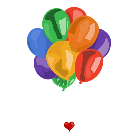 Ballonger i forskjellige farger.