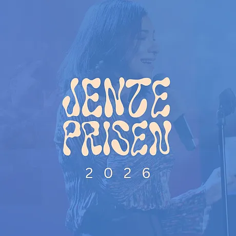 Blå Jenteprisen 2026 logo med lysegul tekst