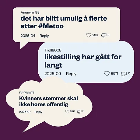 Illustrasjon med snakkebobler og kommentarer