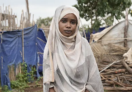Maryam i flyktningleir i Etiopia.