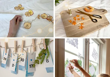 Bilde av ulike aktiviteter i julekalenderen