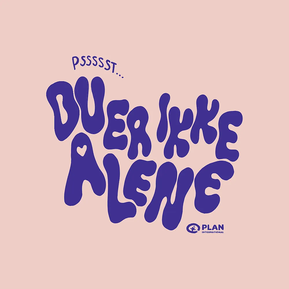 Gave med mening: Lite handlenett "Du er ikke alene". Illustrasjon.