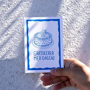 Gaver med mening: Bursdagskort, illustrasjoner og tekst. Miljø. Foto.