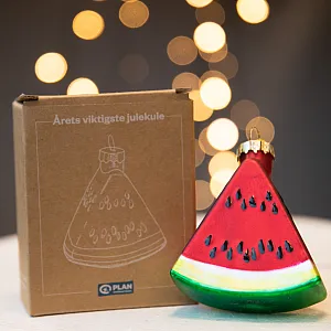 Gaver med mening: Julekule vannmelon. Miljø. Foto.